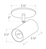 Elco Lighting EKS36MPW 3″ Koto Sylo™ Monopoint Fixture, All White