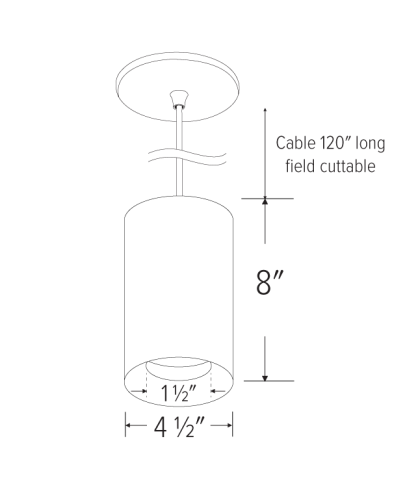 Elco Lighting EKS42PDW 4" Koto Sylo™ Pendant Fixture, All White
