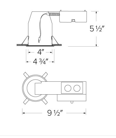 Elco Lighting EL390RICDXA 3" 0-10V Remodel Dedicated LED IC Airtight Housing, 120/277V, 	0-10V/Triac/ELV