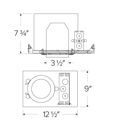 Elco Lighting EL39FICDXA 3" 0-10V New Construction 2-Hour Fire Rated IC Airtight Housing, 120/277V, 0-10V/Triac/ELV