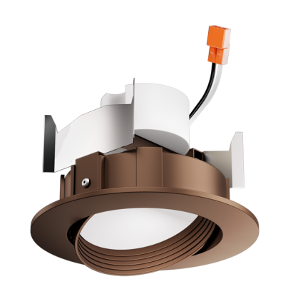 Elco Lighting EL414CT5BZ 4" LED Adjustable Gimbal Insert, Multi-Color Temperature, Lumens 650 lm, Beam Angle 60° All Bronze