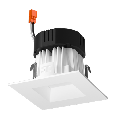 Elco Lighting EL434CT5W 4" Square LED Reflector Insert with 5-CCT Switch, Wattage 10W, Color Temperature 2700K-5000K, Lumens 1000 lm, Voltage 120V, Dimming Triac/ELV, All White