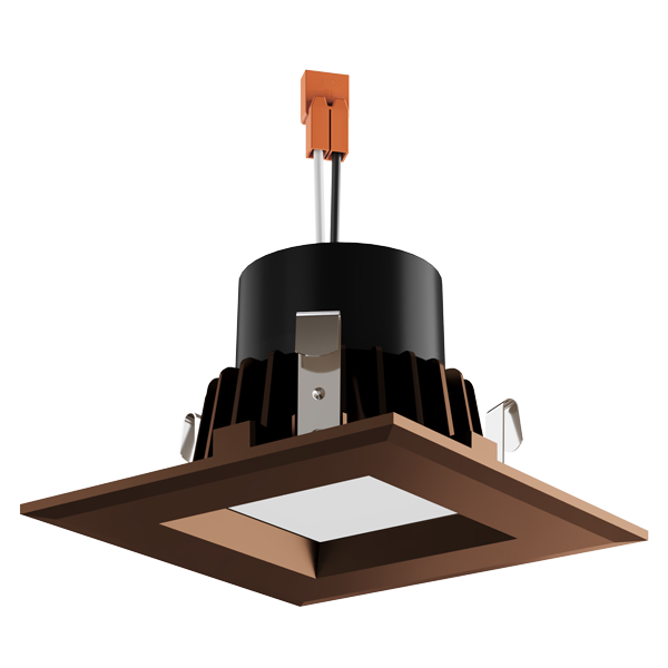 Elco Lighting EL442CT5BZ 4" Square LED Reflector Insert - 11W - 850 lm - 5CCT - Triac/ELV - All Bronze