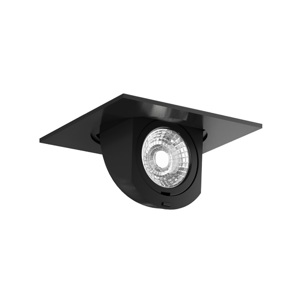 Elco Lighting EL44727B2 4" Square LED Adjustable Pull-Down Insert - 11W, 950 Lumens, 2700K Warm White, Triac/ELV Dimmable, 36° Beam, CRI 93+, 120V, Damp Rated, All-Black (Gen 2)