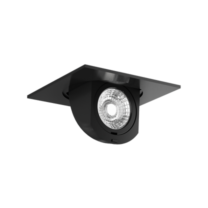 Elco Lighting EL44727B2 4" Square LED Adjustable Pull-Down Insert - 11W, 950 Lumens, 2700K Warm White, Triac/ELV Dimmable, 36° Beam, CRI 93+, 120V, Damp Rated, All-Black (Gen 2)