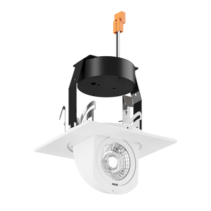 Elco Lighting EL44727B2 4" Square LED Adjustable Pull-Down Insert - 11W, 950 Lumens, 2700K Warm White, Triac/ELV Dimmable, 36° Beam, CRI 93+, 120V, Damp Rated, All-Black (Gen 2)