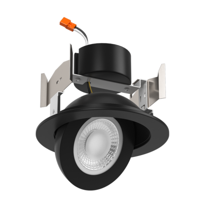 Elco Lighting EL456CT5B 4" LED Floating Adjustable Eyeball Insert with 5-CCT Switch, Wattage 9W, Color Temperature 2700K-5000K, Lumens 700 lm, Voltage 120V, Dimming Triac/ELV, All Black