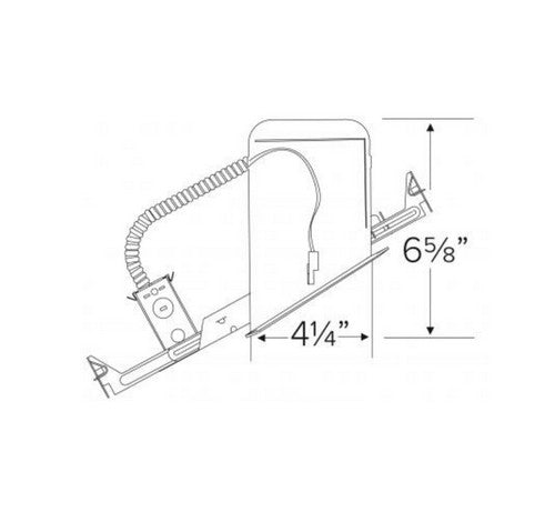 ELCO Lighting EL470ICA-EM5 14W 4" LED IC Airtight Sloped Ceiling Single Wall New Construction Housing, with Emergency Battery Backup