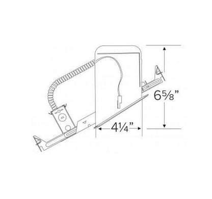 ELCO Lighting EL470ICA-EM5 14W 4" LED IC Airtight Sloped Ceiling Single Wall New Construction Housing, with Emergency Battery Backup