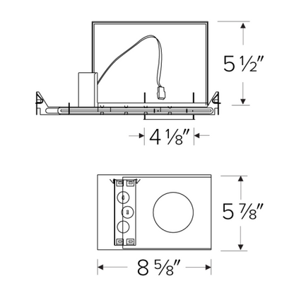 Elco Lighting EL485ICDXA-EM7 4" 0-10V Max. Adjustability New Construction IC Airtight Housing, 120/277V, 0-10V/Triac/ELV, Emergency Battery Backup