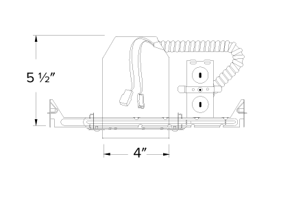 Elco Lighting EL490ICDXA-EM5 4" New Construction Dedicated LED Housing, Wattage 14W, 120/277V