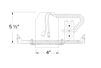 Elco Lighting EL490ICDXA-EM5 4" New Construction Dedicated LED Housing, Wattage 14W, 120/277V