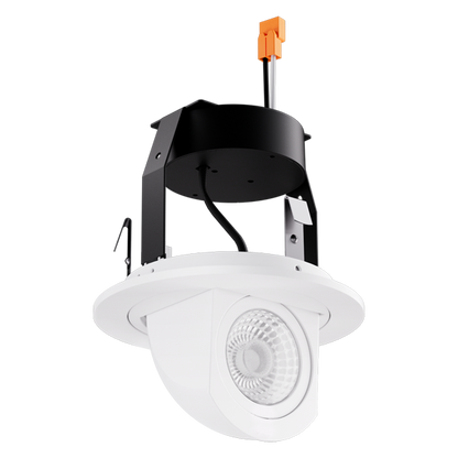 Elco Lighting EL497CT5B2 4" Round LED Adjustable Pull-Down Insert w/5-CCT Switch - 12W, 950 Lumens, 2700K-5000K Adjustable, Triac/ELV Dimmable, 36° Beam, CRI 93+, 120V, Damp Rated, All-Black