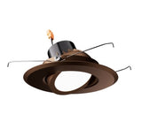 Elco Lighting EL613CT5BZ 6" Round LED Adjustable Gimbal Insert with 5-CCT Switch - 13W - Selectable CCT 27/30/35/40/50K - 120V - 60 Deg Beam - Bronze/Bronze