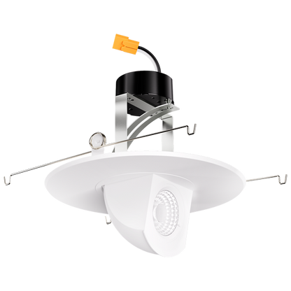 Elco Lighting EL697CT5B2 6" Round LED Adjustable Pull-Down Insert w/5-CCT Switch - 11W, 950 Lumens, 2700K-5000K Adjustable, Triac/ELV Dimmable, CRI 90+, 120V, Damp Rated, All-Black