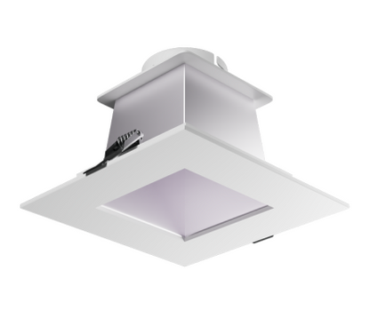 Elco Lighting ELB440HW Birch™ 4" Square Reflector Trim, Haze with White Ring