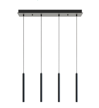 AFX Lighting ELIP01L30UDBKLNR4 Eli 4 Light 5 inch Black Pendant Ceiling Light