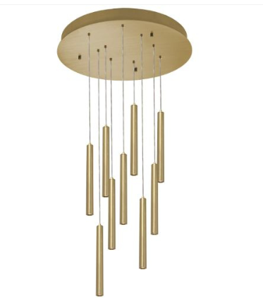 AFX Lighting ELIP01L30UDSBRND9 Eli 9 Light 24 inch Satin Brass Pendant Ceiling Light