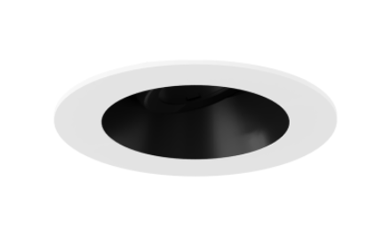 ELCO Lighting ELK3653B 3″ Round Regressed Eyeball Trim Black with White Trim Finish