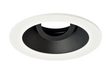 Elco Lighting ELK4111B 4" Round Adjustable Reflector with Clear Glass Lens, Black with White Trim