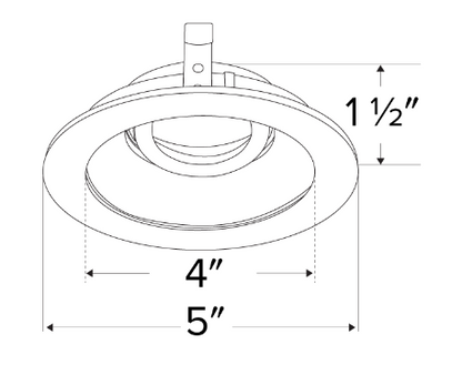 Elco Lighting ELK4112B 4" Round Adjustable Reflector with Frosted Lens, Black with White Trim