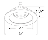 Elco Lighting ELK4112BB 4" Round Adjustable Reflector with Frosted Lens, All Black