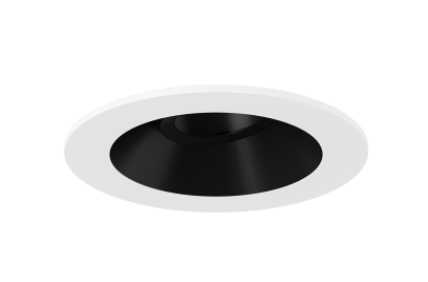 ELCO Lighting ELK4153B 4″ Round Regressed Eyeball Trim- Black with White Trim Finish