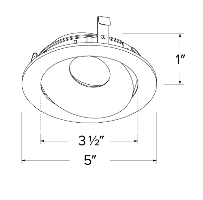Elco Lighting ELK4179B Pex™ 4" Round Directional Gimbal, Black with White Trim