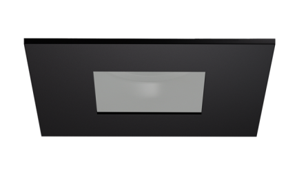 Elco Lighting ELK4212BB Pex™ 4" Square Adjustable Pinhole with Frosted Lens, All Black