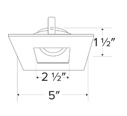 Elco Lighting ELK4212W Pex™ 4" Square Adjustable Pinhole with Frosted Lens, All White