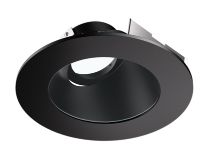Elco Lighting ELK4347BB 4" Universal Sloped Ceiling Koto™ Trim with Clear Glass, All Black
