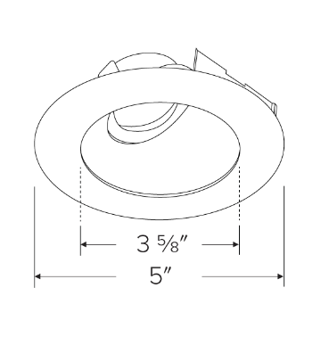 Elco Lighting ELK4347W 4" Universal Sloped Ceiling Koto™ Trim with Clear Glass, All White