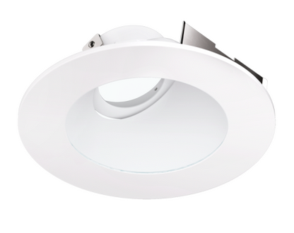 Elco Lighting ELK4347W 4" Universal Sloped Ceiling Koto™ Trim with Clear Glass, All White