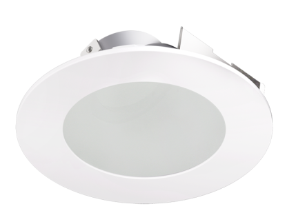 Elco Lighting ELK4349H 4" Universal Sloped Ceiling Koto™ Trim with Frosted Lens, Haze with White Trim