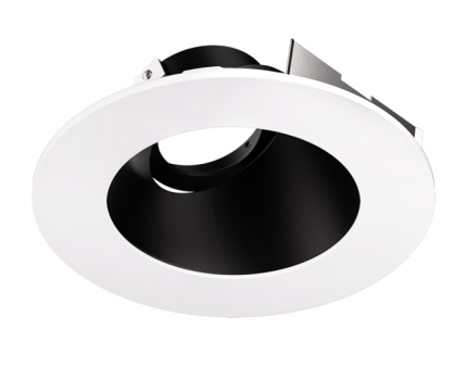Elco Lighting ELK4357B 4" Universal Sloped Ceiling Koto™ Trim, Black with White Trim