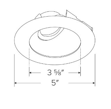 Elco Lighting ELK4357H 4" Universal Sloped Ceiling Koto™ Trim, Haze with White Trim