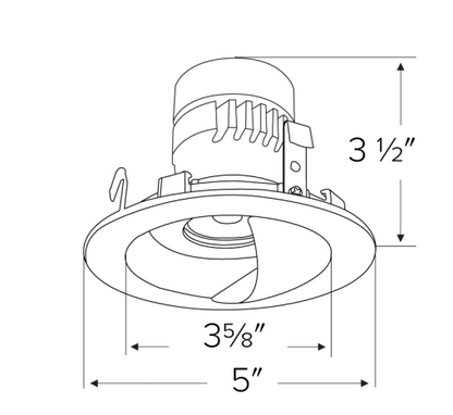 Elco Lighting ELK4715BZ Unique™ 4" Diecast Round Wall Wash Trim for Koto Module, All Bronze