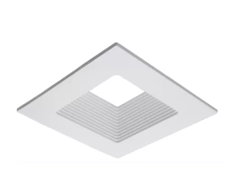 ELCO Lighting ELL4820W 4" Square Baffle Recessed Trim All White Finish
