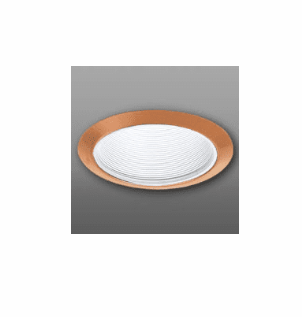 ELCO Lighting ELM30WCP Modern White with Copper Medium Base 6" Down Lighting Metal Baffle Recessed Lighting Recessed Lighting Trim