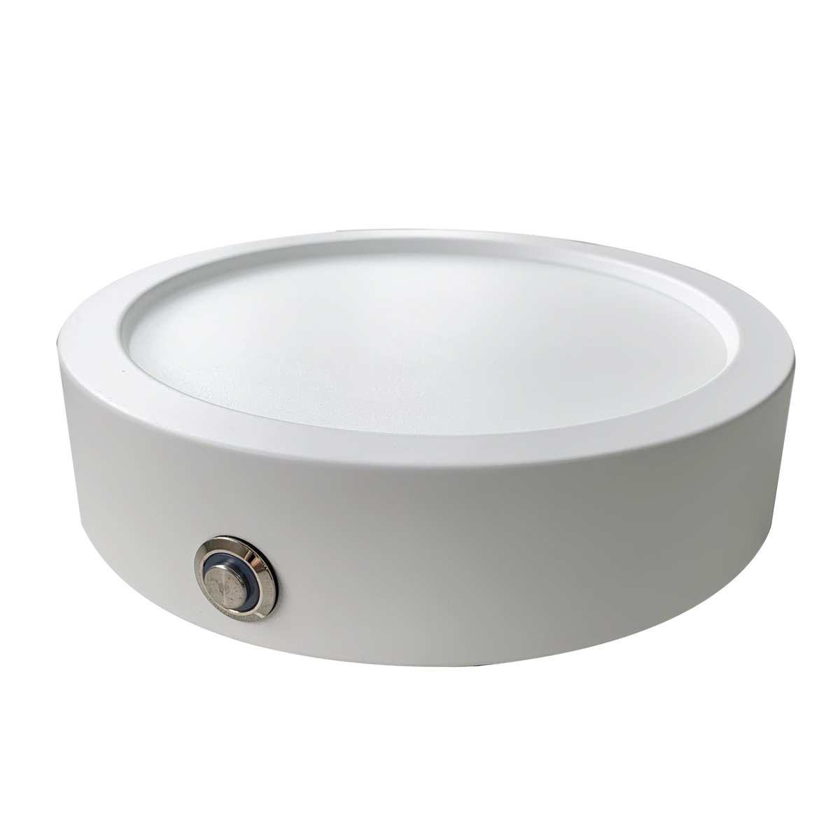 Trans Globe Lighting EM-LED-40097 WH white emergency LED disk flush mount ceiling light