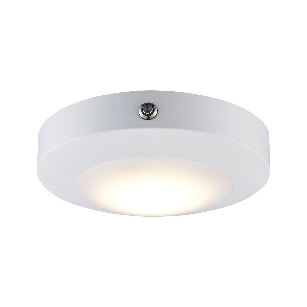 Trans Globe Lighting EM-LED-30099 WH white emergency LED disc light angle view