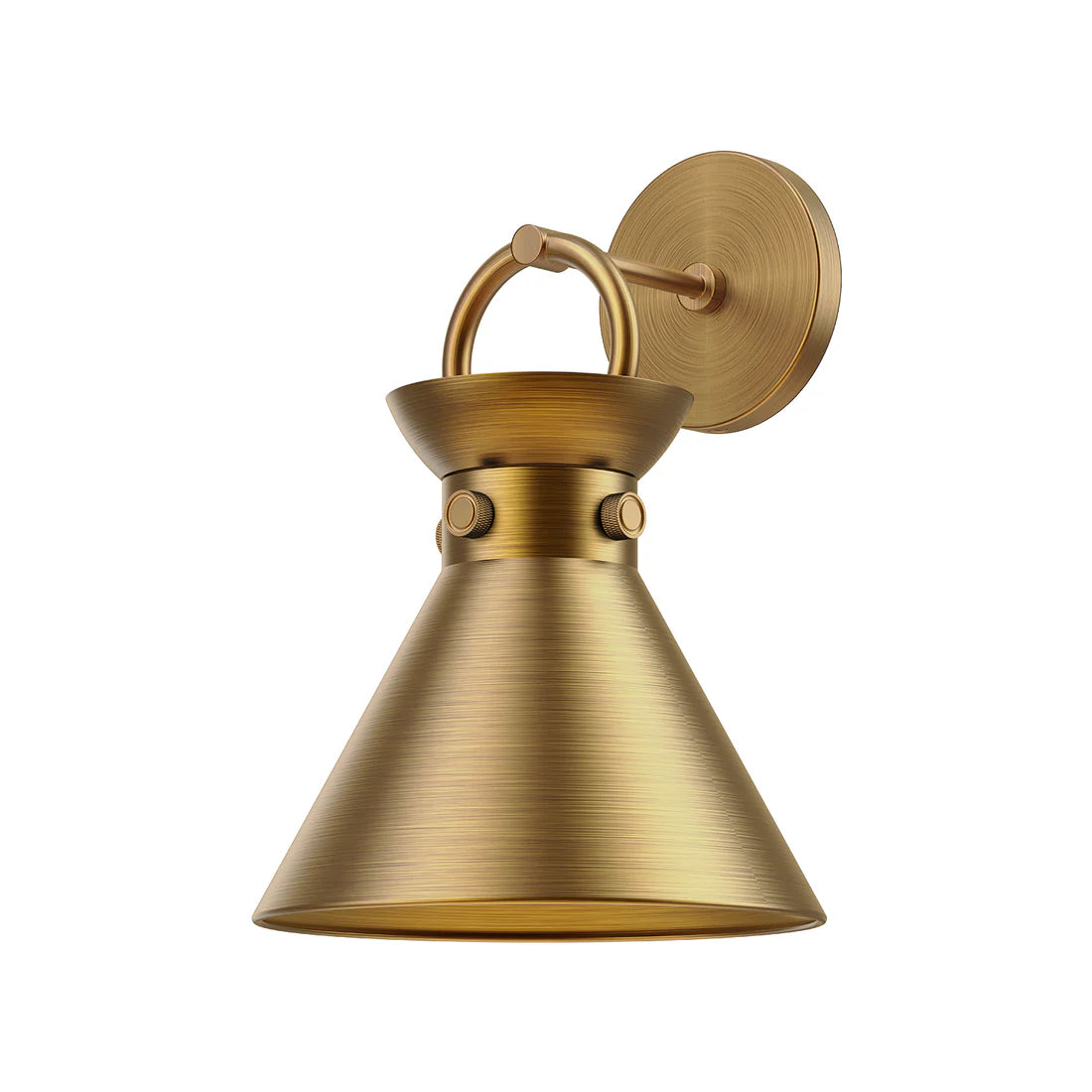 Alora Mood WV412009AG Emerson 9-Inch Wall/Vanity Light - Aged Gold Steel Frame, E26, 60W Max, Damp Rated