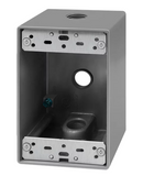 Enerlites EN1350 1-Gang  Weatherproof Outlet Box W/ Three 1/2" Threaded Outlets, Outdoor Electrical Box