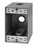 Enerlites EN1375 1-Gang  Weatherproof Outlet Box W/ Three 3/4" Threaded Outlets, Outdoor Electrical Box