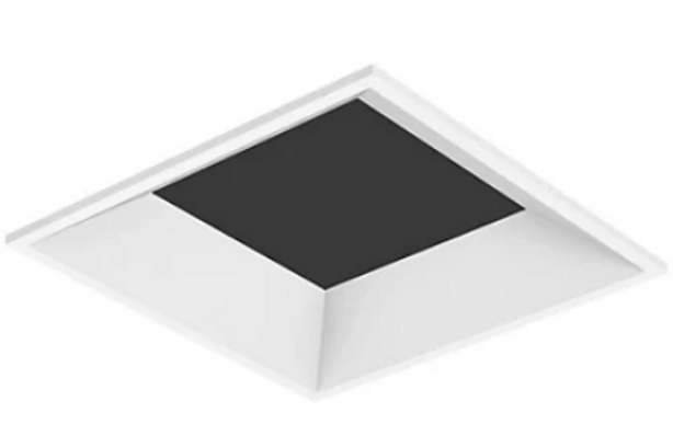 Visual Comfort Architectural EN3SF15B-WB Entra 3" Square Flat Trim, Bevel, Wall Wash (Lensed), Flanged - 1"- 1.5" Ceiling Thickness, Black Finish