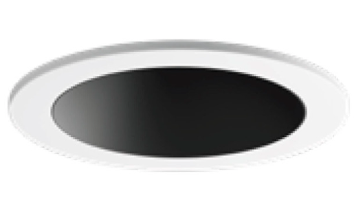 Visual Comfort Architectural ENCL2RRF-L12930DN-B-W Entra CL 2IN Fixed Round Flanged Trim / Remodel Housing, CCT 3000K, White Finish W/ Black Reflector