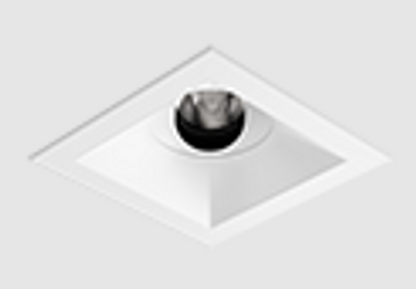 Visual Comfort Architectural ENCL3SFA-930B-W Entra CL 3" Square Flanged Adjustable LED Downlight, Color Temperature 3000K, Black Reflector, White Flange Finish