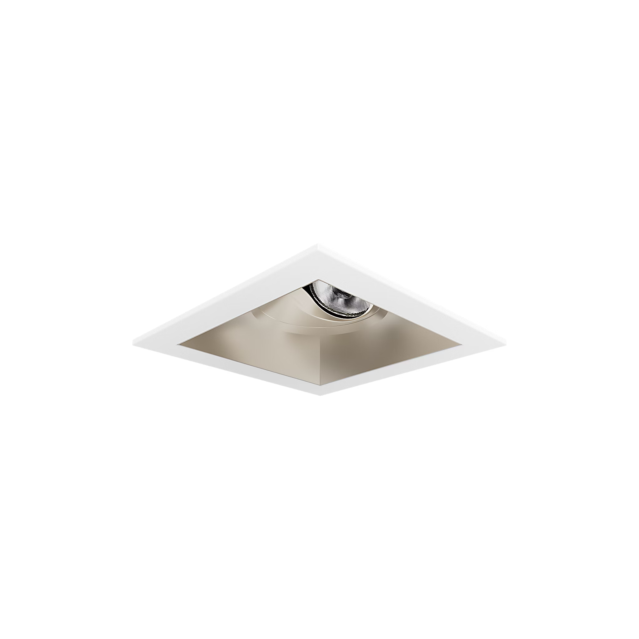 Visual Comfort Architectural ENCL3SRF-L15927AI-C-W Modern Entra CL 3" Square Remodel Flanged Light - CCT: 2700K - 15W - Reflector Finish: Champagne - Trim Finish: White