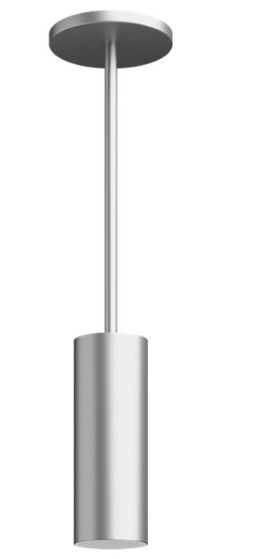 Visual Comfort Architectural ENCY3RP-L12927WW-UNV-BA Entra 3 Inch Wall Wash Cylinder Pendant Without Stem, CCT 2700K, Brushed Aluminum Finish / Black Color