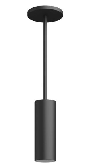 Visual Comfort Architectural ENCY3RP-L12927WW-UNV-BB Entra 3 Inch Wall Wash Cylinder Pendant Without Stem, CCT 2700K, Black Finish / Black Color